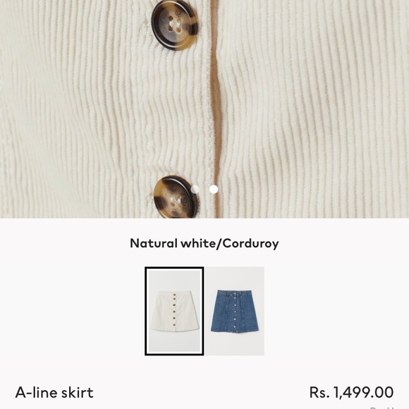 H&M A line skirt (corduroy) - Picture 2 of 5